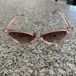 Clear tan cat eye sunglasses